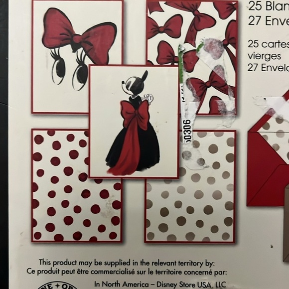 Disney Minnie Mouse Note Cards NWT 25 Blank Cards Box Decorative Envelopes - Picture 5 of 7